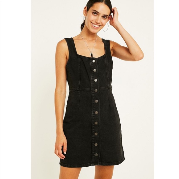 Urban Outfitters Dresses & Skirts - UO Black Button Through Jean Mini Dress